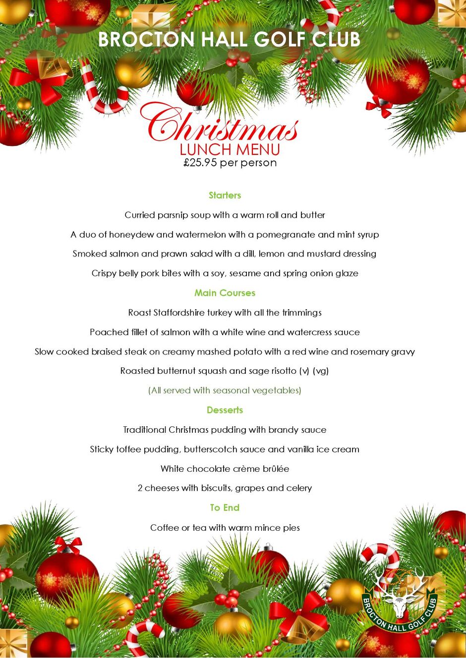 Christmas Menus Christmas Menus